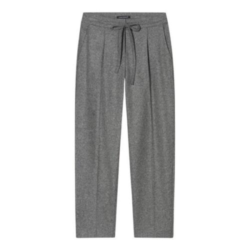 Luisa Cerano Slim Fit Wool Flannel Jogger Pants Gray, Dam