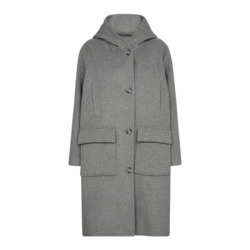 MOS Mosh Hoodie Wool Coat Jacka Grå Melange Gray, Dam