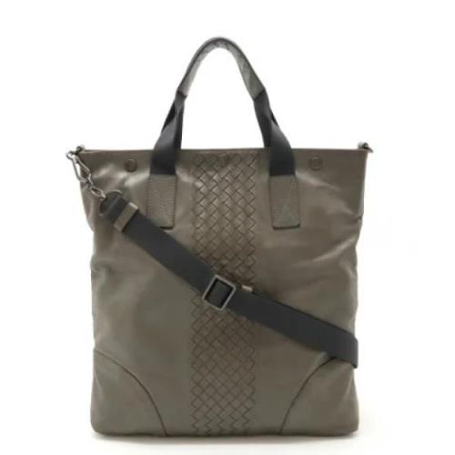 Bottega Veneta Vintage Pre-owned Laeder totevskor Gray, Dam