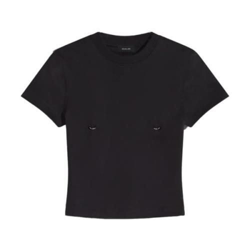 Mugler Svart Pierced Baby T-shirt Black, Dam