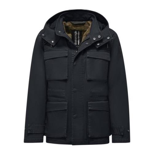 BomBoogie Field Jacket med Avtagbar Eco-Fur Foder Blue, Herr