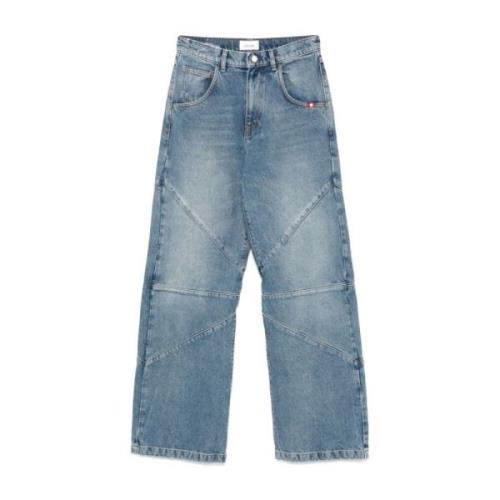 Amish Blå Panel Jeans Blue, Dam