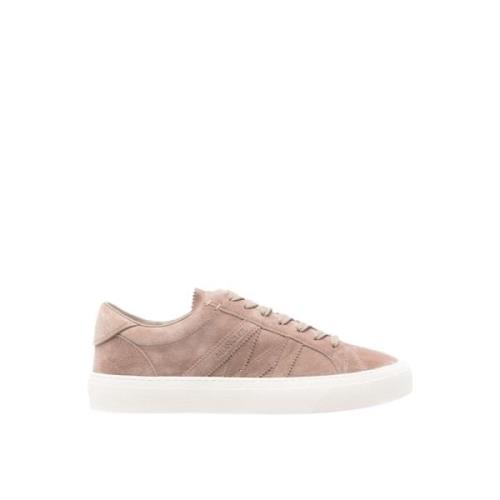 Moncler Låg Topp Sneakers Beige Mocka Monaco Beige, Herr