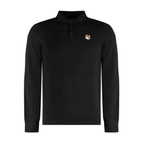 Maison Kitsuné Klassisk Polotröja i Olika Färger Black, Herr