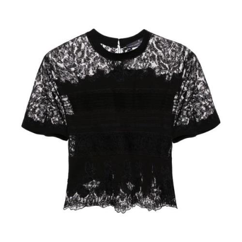 Ermanno Scervino Casual T-shirt med unik design Black, Dam