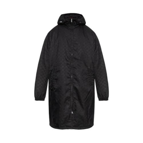 Gucci Monogram Jacquard Parka med Matt Finish Black, Herr