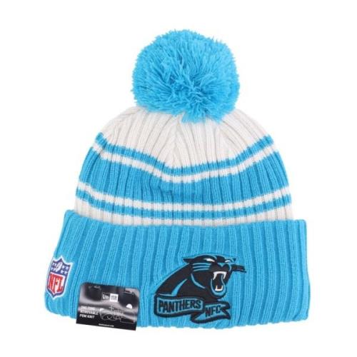 New Era Carolina Panthers Pom Pom Beanie Hat Blue, Herr