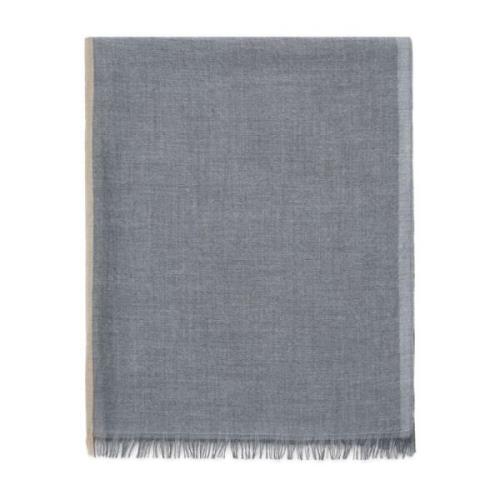 Brunello Cucinelli Grå Cashmere Siden Geometrisk Scarf Gray, Herr