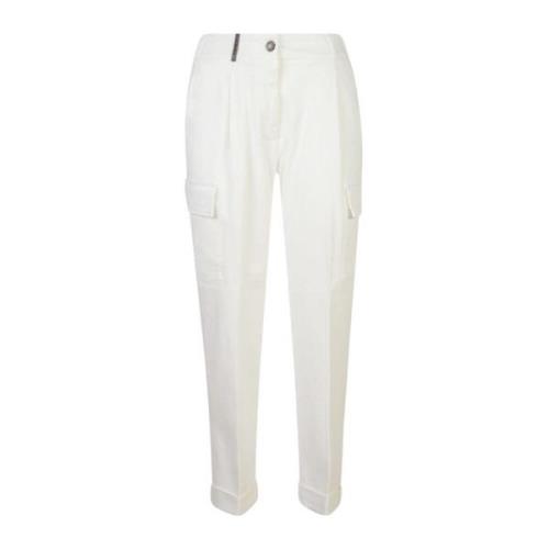 Peserico Vita Byxor för Kvinnor Aw24 White, Dam