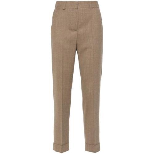 Peserico Brun Ullblandning Slim Fit Byxor Brown, Dam