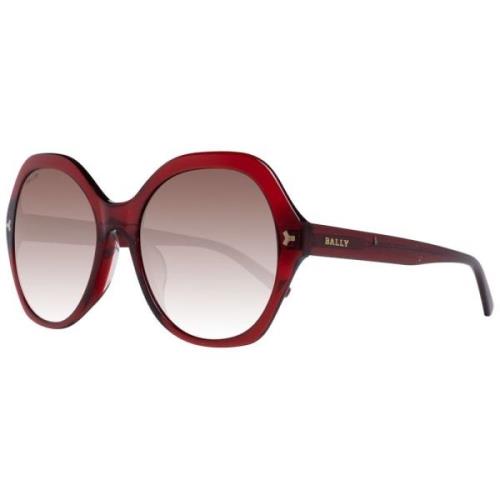 Bally Röd Oval Solglasögon Gradient Linser Red, Unisex