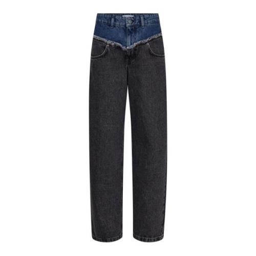 Co'Couture Svarta Block Jeans med Utvidgade Ben Black, Dam