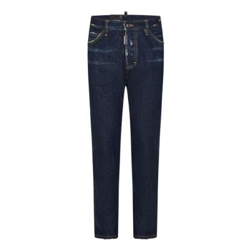 Dsquared2 Blå Jeans med Röd Logomärke Blue, Herr