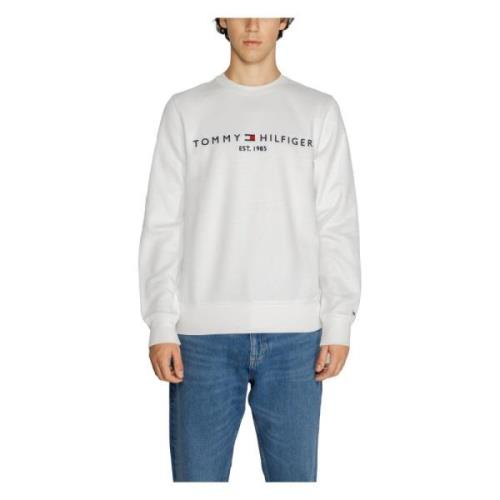 Tommy Hilfiger Ekologisk Bomull Herr Logo Sweatshirt White, Herr