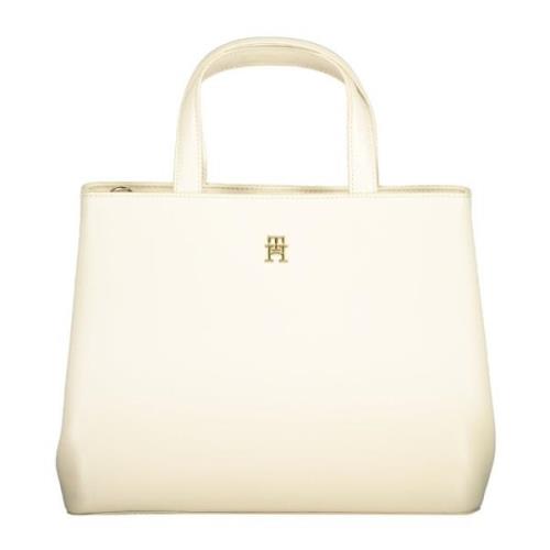 Tommy Hilfiger Beige Damväska med Justerbar Rem och Logotyp Beige, Dam