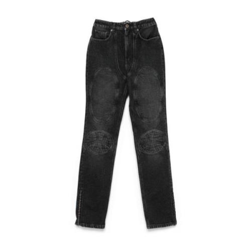 Jean Paul Gaultier Svarta Denim Jeans med Vadderade Paneler Black, Dam