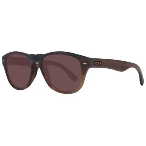 Ermenegildo Zegna Brun Herr Solglasögon Trapezformad Brown, Unisex