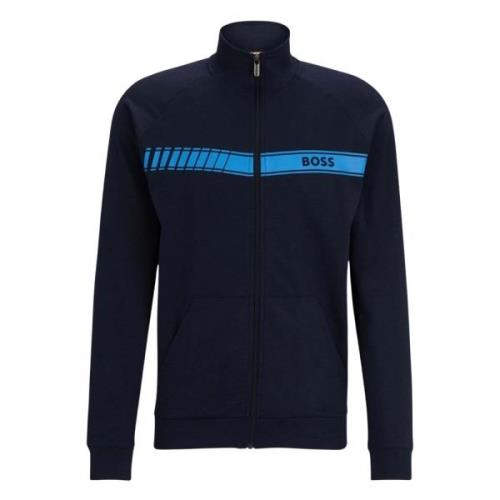 Boss Authentic Jacket Z - Herr Zip-Up Sweatshirt Blue, Herr