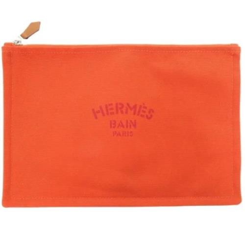 Hermès Vintage Pre-owned Bomull kuvertvskor Orange, Dam