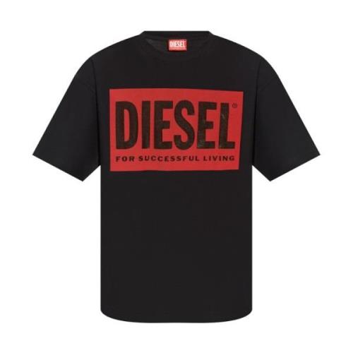 Diesel Svarta T-shirts Polos för män Black, Herr