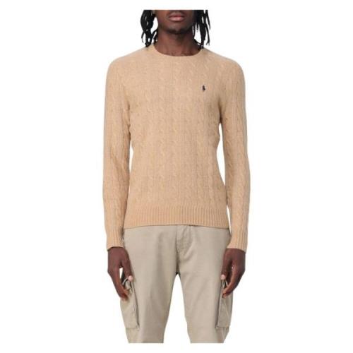 Polo Ralph Lauren Klassisk Stickad Crewneck Sweater Brown, Herr