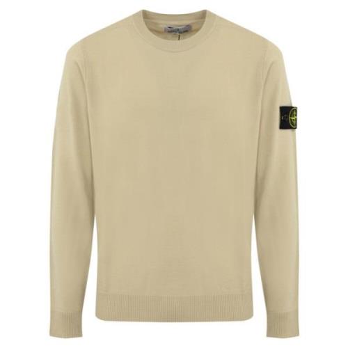 Stone Island Beige Ulltröja Långärmad White, Herr