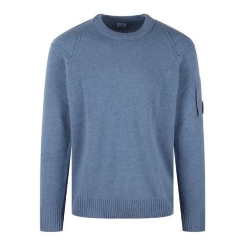 C.p. Company Lambswool Crew Neck Stickad Tröja Blue, Herr