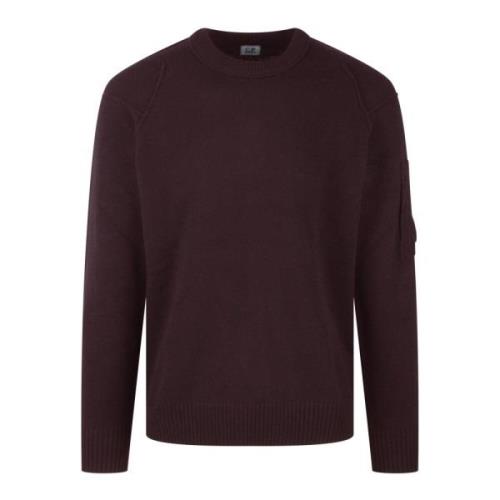 C.p. Company Lambswool Crew Neck Stickad Tröja Purple, Herr