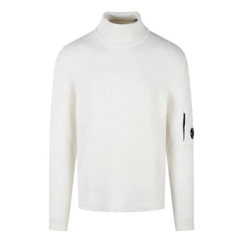 C.p. Company Ribbstickad Turtlenecktröja White, Herr