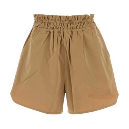 Ganni Stiliga Camel Polyester Shorts Brown, Dam