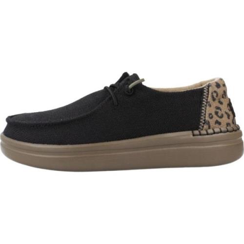 Hey Dude Leopard Rise Snörskor Black, Dam