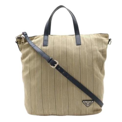 Prada Vintage Pre-owned Canvas prada-vskor Beige, Dam