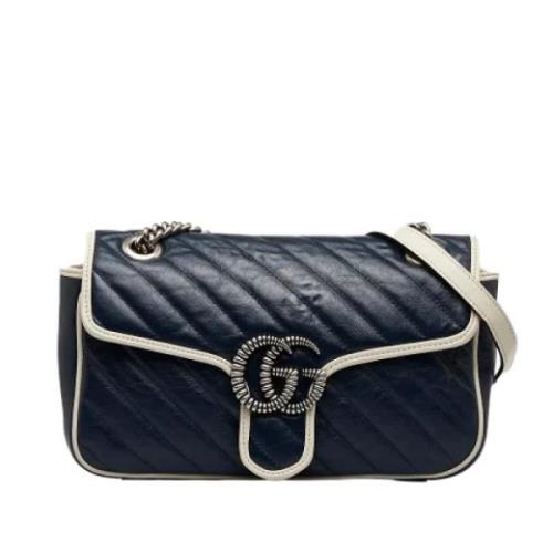 Gucci Vintage Pre-owned Laeder crossbodyvskor Blue, Dam