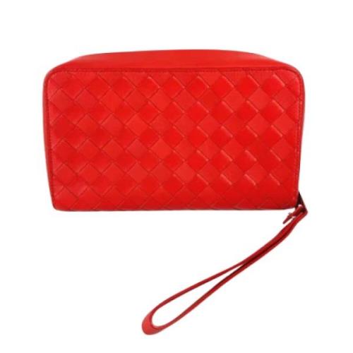 Bottega Veneta Vintage Pre-owned Laeder kuvertvskor Red, Dam