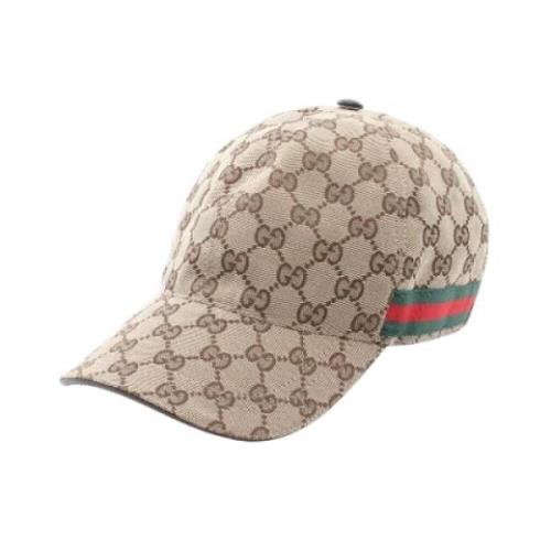 Gucci Vintage Pre-owned Canvas hattar-och-kepsar Beige, Dam