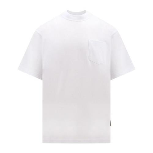 Sacai Bomull T-Shirt med Dragkedja White, Herr