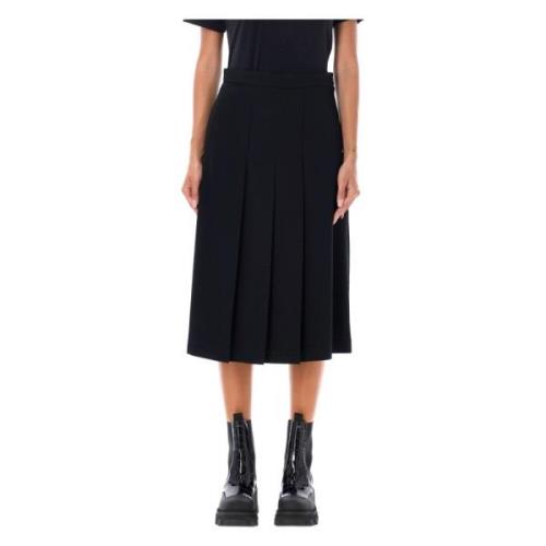 Comme des Garçons Svart Veckad Midi Kjol Aw24 Black, Dam