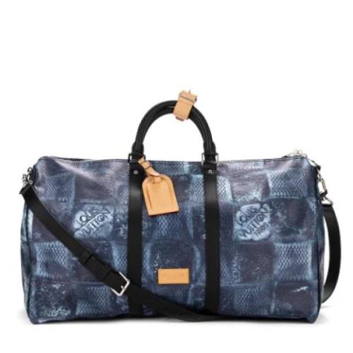 Louis Vuitton Vintage Pre-owned Belagd canvas handvskor Blue, Dam