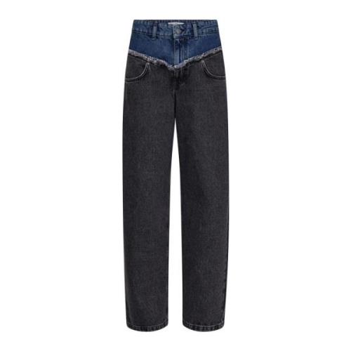 Co'Couture Svart Block Lång Jeans Byxor Black, Dam