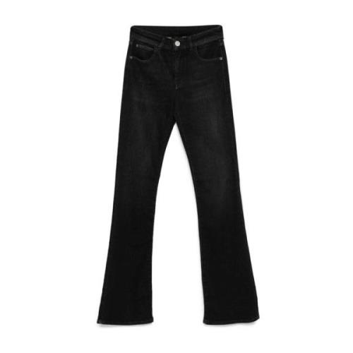 Emporio Armani Svart Flared Denim Jeans Black, Dam