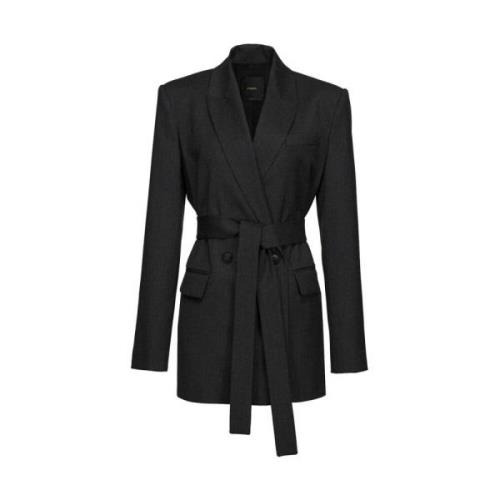 Pinko Klassisk Ull Blazer Jacka Black, Dam