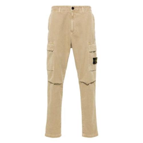 Stone Island Cargo bomullsbyxor med dragkedjefickor Beige, Herr