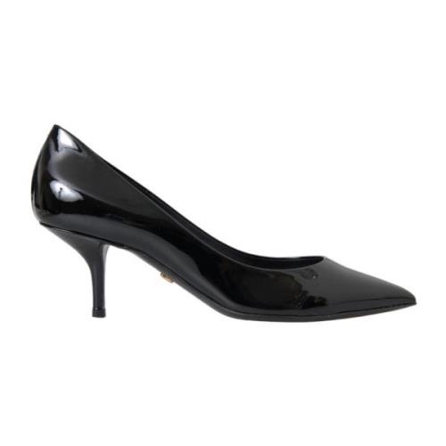 Dolce & Gabbana Svarta Lackläder Stiletto Pumps Black, Dam