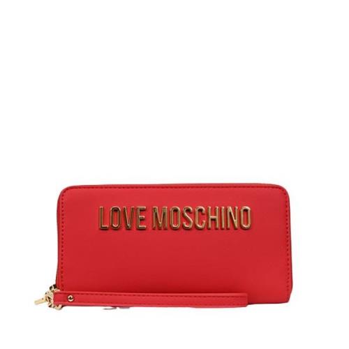 Love Moschino Rött Plånbok med Metalllogo Red, Dam