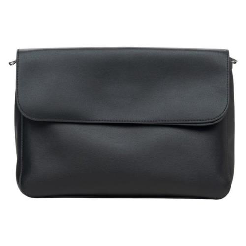 Estro Kvinnors Svart Läder Kedja Crossbody Väska Er00115670 Black, Dam