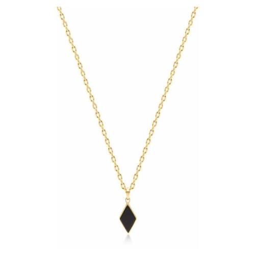 Nialaya Nialaya X Oscar Akermo: Gold Onyx Necklace Yellow, Herr