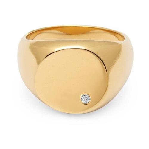 Nialaya Skyfall Large Signet Ring Yellow, Dam