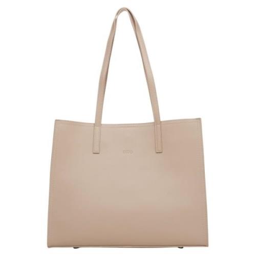 Estro Kvinnors Beige Läder Shopper Väska Er00115665 Beige, Dam