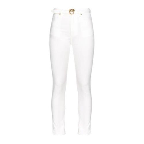 Pinko Vita Love Birds High Waist Jeans White, Dam