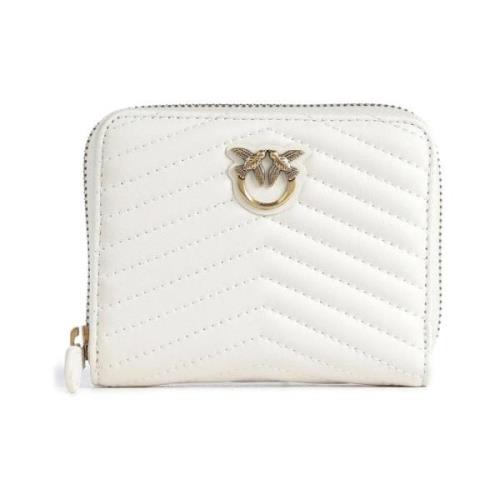 Pinko Vit Läder Dragkedja Plånbok Dammode White, Dam